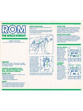 ROM The Space Knight 1979 Parker Brothers Instructions Manual Vintage